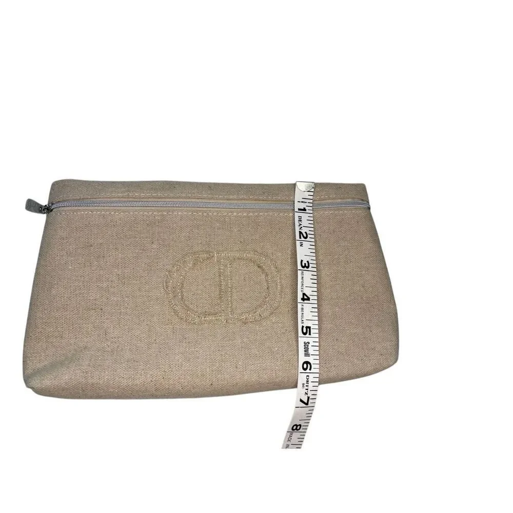 Christian Dior logo makeup pouch - linen/cotton